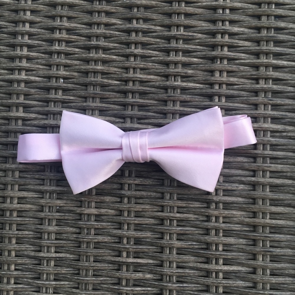Pink bow tie.